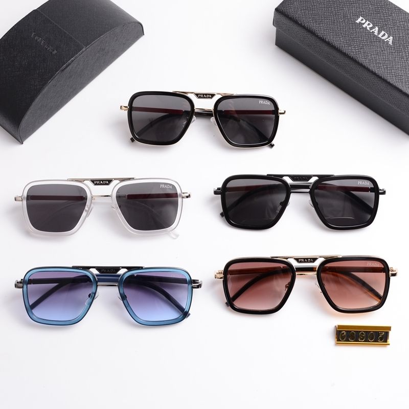 Unisex Double Bridge Metal Square Sunglasses 68805s