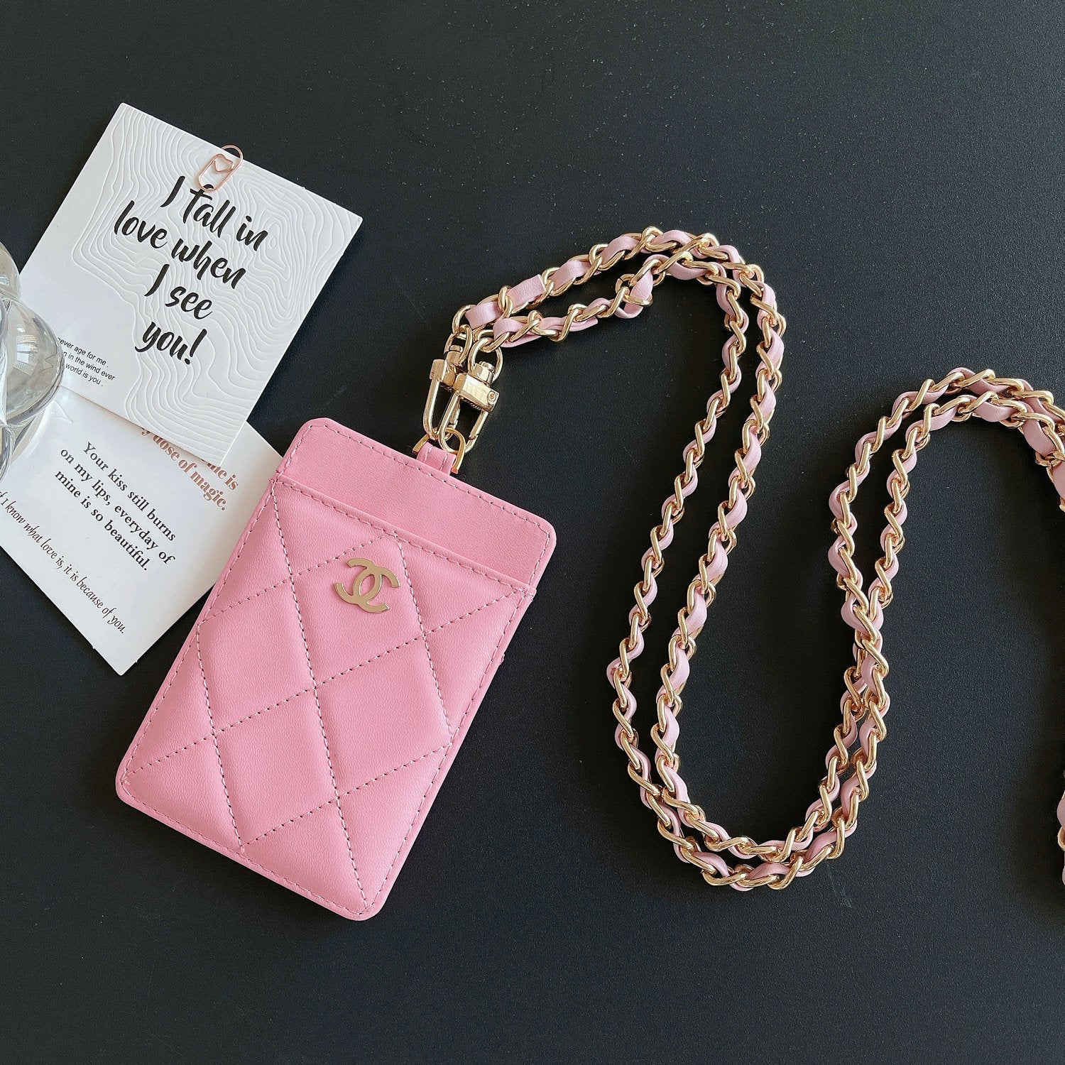 Metal Chain Bag Card Holder