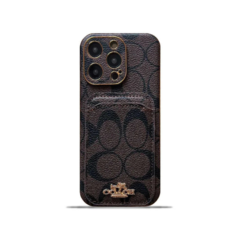 Coach iPhone Case With Card Holder Brown -KB241651