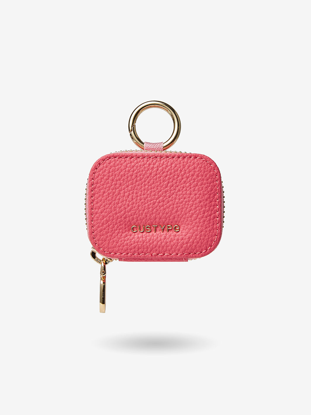 AirPods Pouch- Lychee Leather Mini Zip Pouch for Air Pods