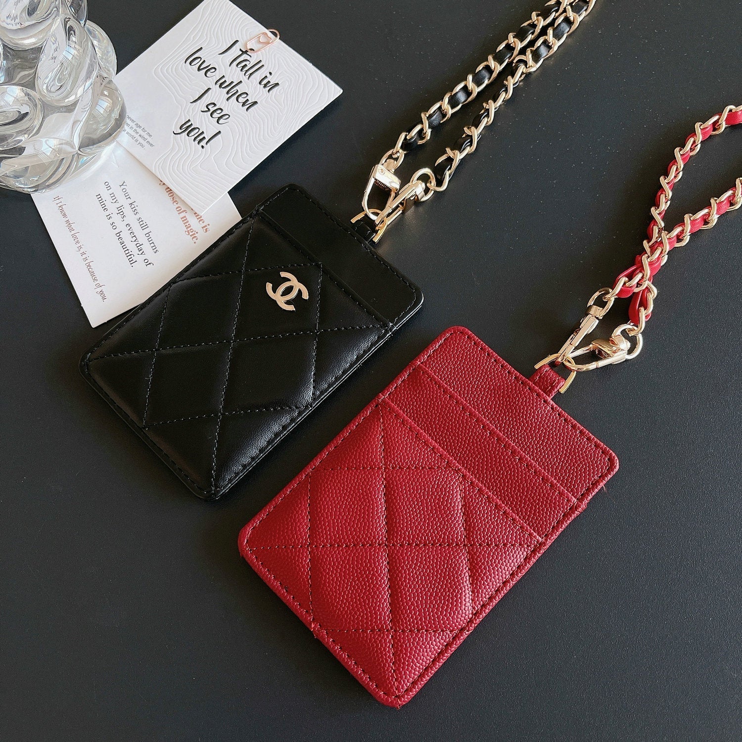 Metal Chain Bag Card Holder