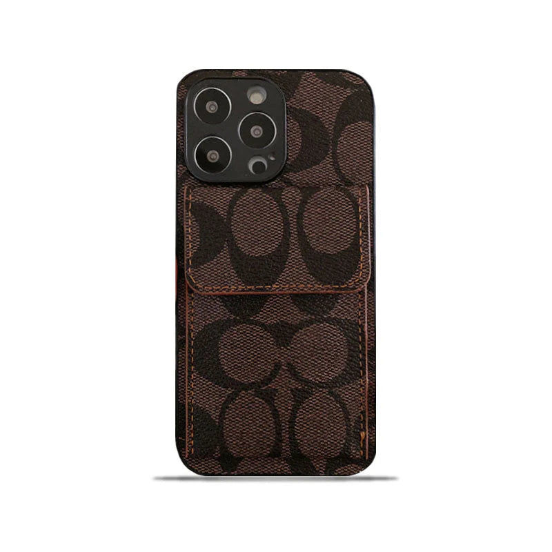 Coach iPhone Case With Wallet Dark Brown-HP240513