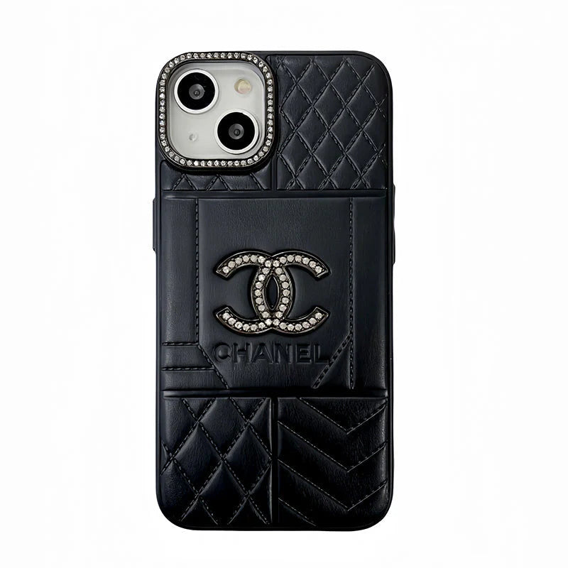 CC Rhombus Leather iPhone Case