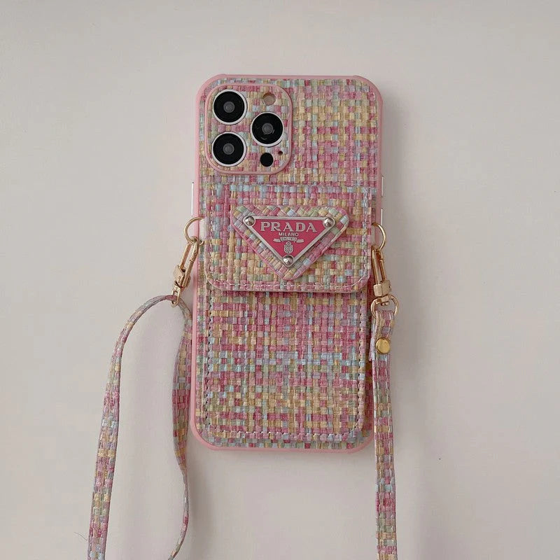 Pra Weave Card Bag Crossbody iPhone Case
