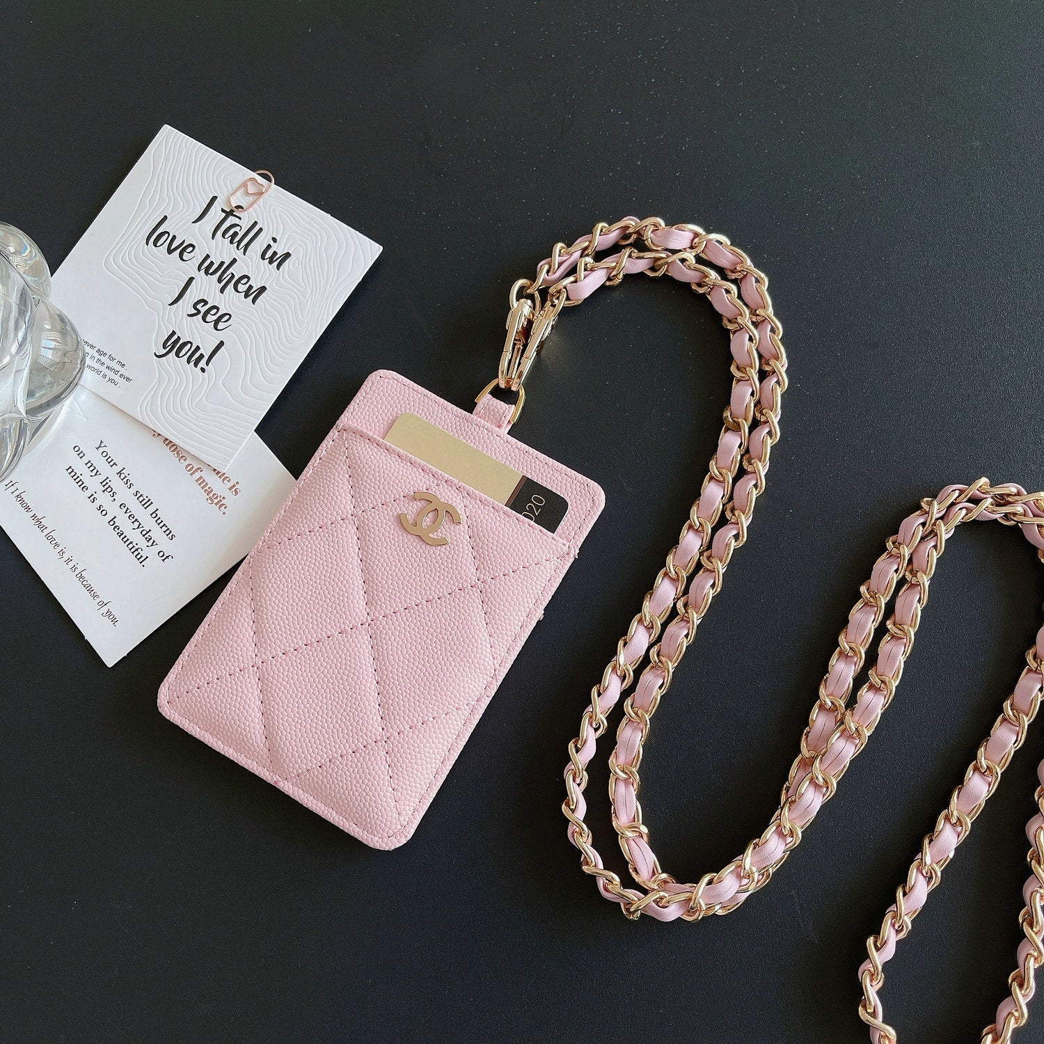 Metal Chain Bag Card Holder