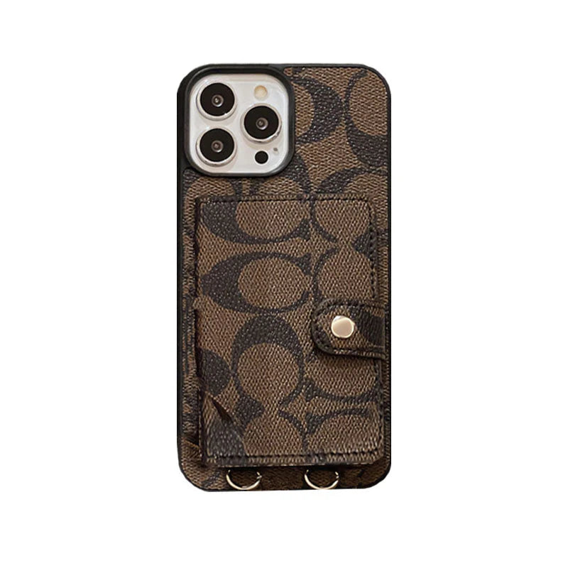 Coach iPhone Case With Wallet And Strap Brown -SZK240402
