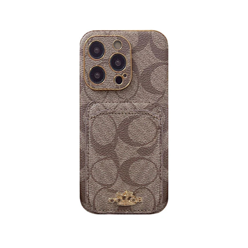 Coach iPhone Case With Card Holder Brown -KB241651