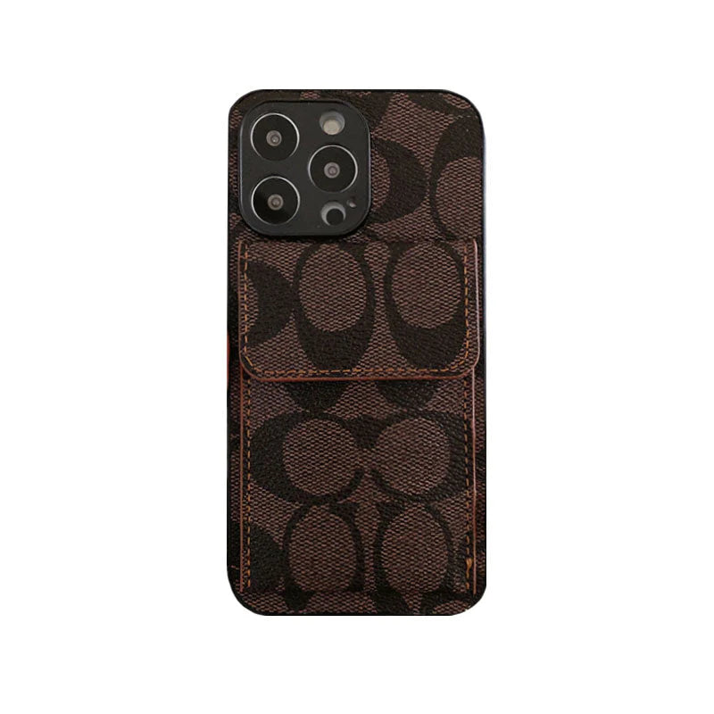 Coach iPhone Case With Wallet Dark Brown-HP240513