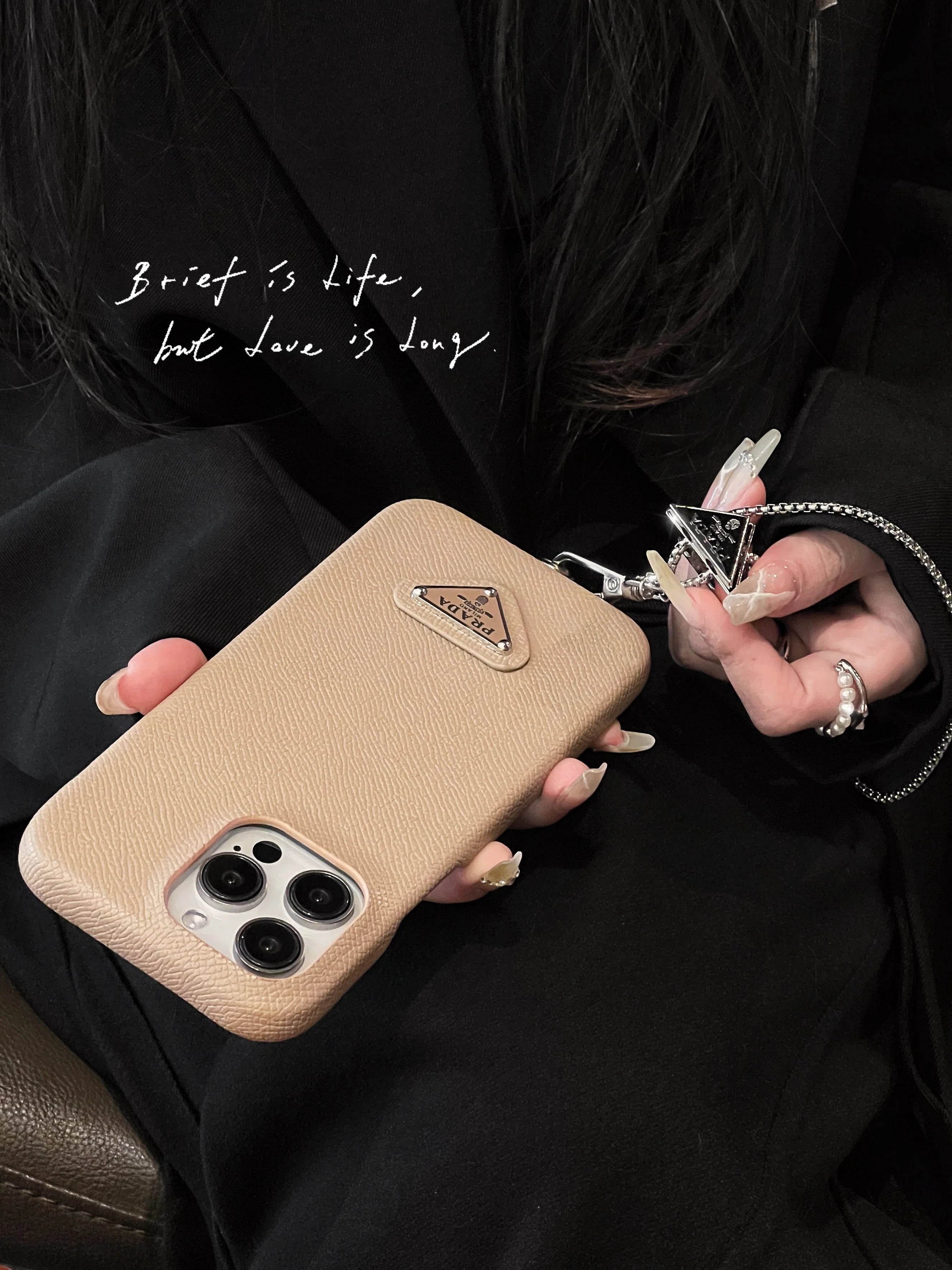 Pra Leather Crossbody iPhone Case