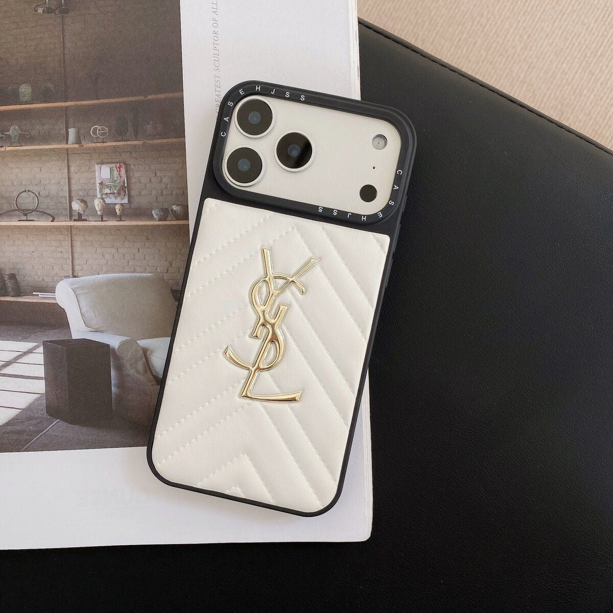 Embroidered Gold Phone Case For iPhone