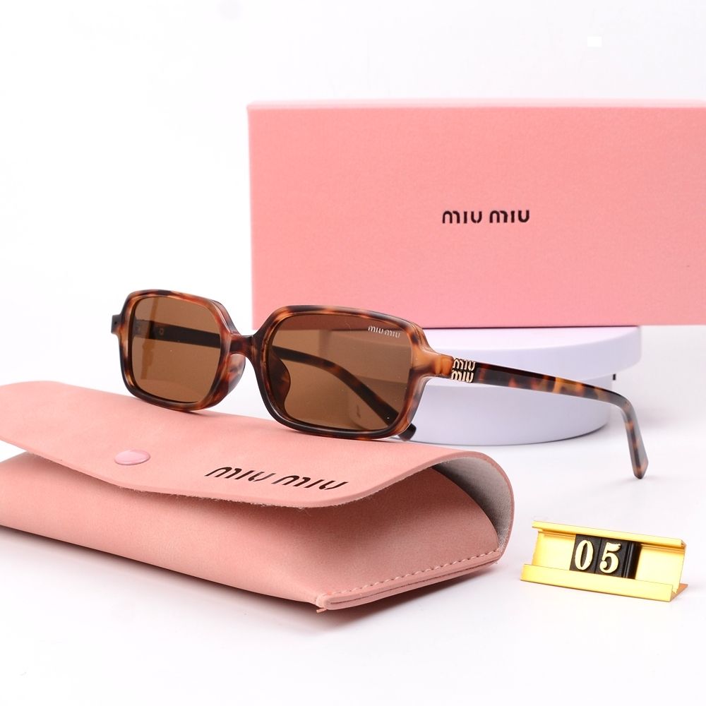 6Leopard Print Square Frame Retro Glasses & Sunglasses-s