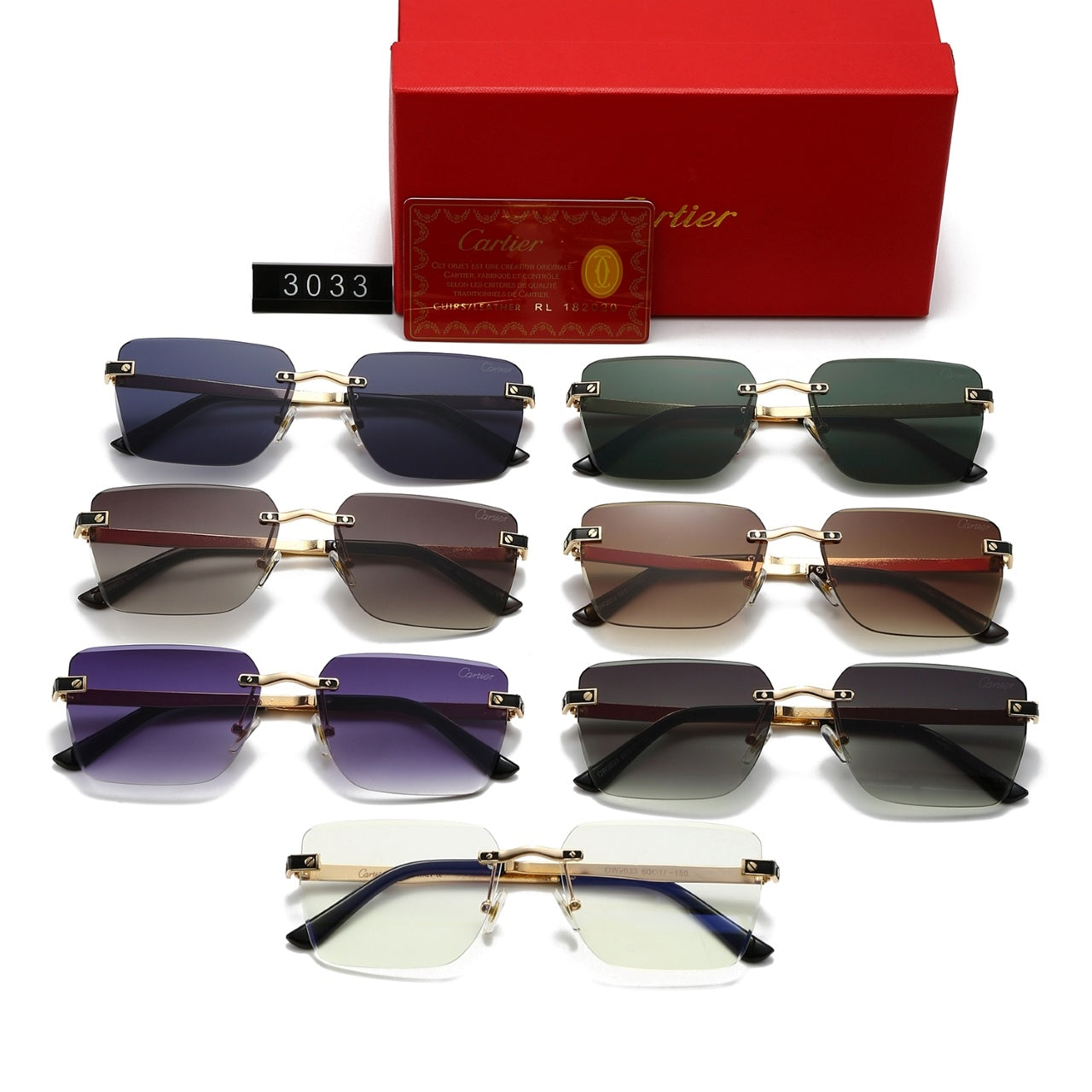Fashion hot 7 color sunglasses 3033s