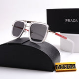 Unisex Double Bridge Metal Square Sunglasses 68805s