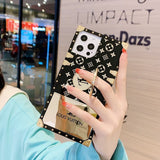 Rhinestone Square Phone Case For iPhone