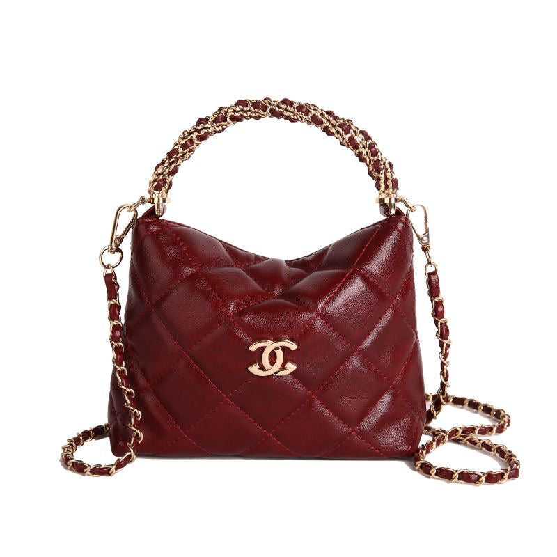 Quilted Chain Cloud Bag - Adjustable Strap Textured Crossbody-1