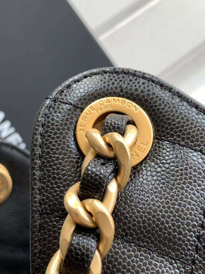 CC 25 Small Handbag Grained Calfskin & Gold-Tone Metal Bag-1