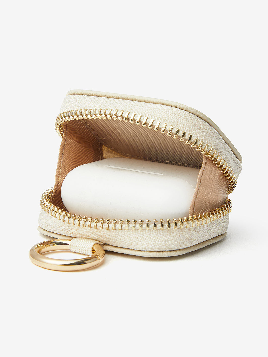 AirPods Pouch- Lychee Leather Mini Zip Pouch for Air Pods