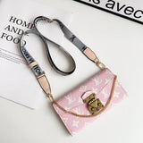 Long Strap Letter Holster Wallet Case For iPhone
