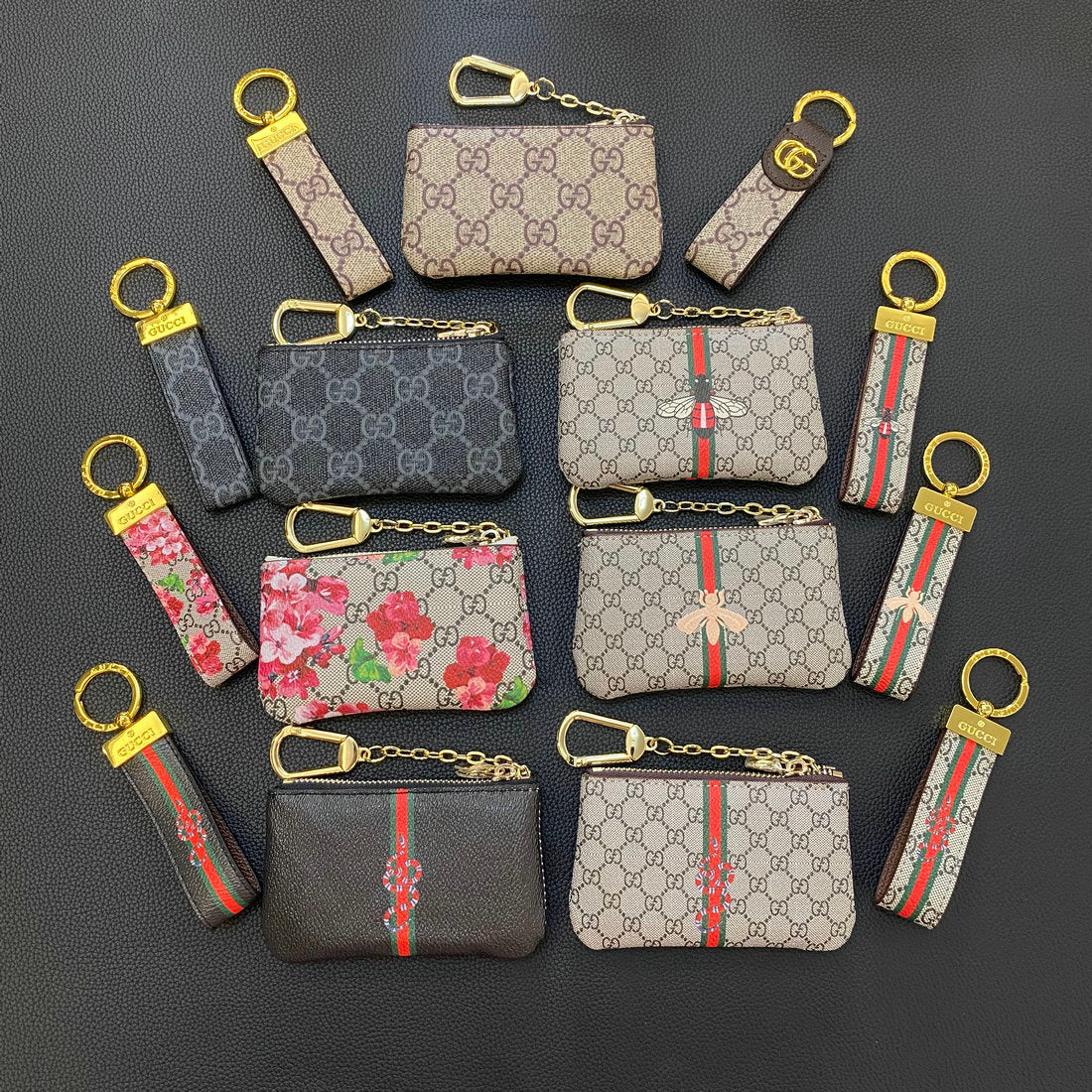 Fashion Gift Set (iPhone Case+Keychain+Coin Purse+Card Holder+Watch Strap)