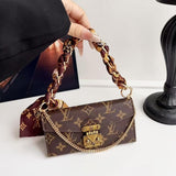 Letter Holster Scarf Chain Wallet Case For iPhone&Samsung S23U/S24U/S25U