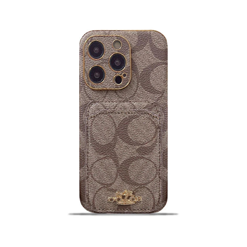 Coach iPhone Case With Card Holder  Coffee  -KB241651