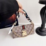 Letter Holster Scarf Chain Wallet Case For iPhone&Samsung S23U/S24U/S25U