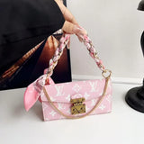 Letter Holster Scarf Chain Wallet Case For iPhone&Samsung S23U/S24U/S25U