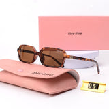 6Leopard Print Square Frame Retro Glasses & Sunglasses-s