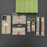 Fashion Gift Set (iPhone Case+Keychain+Coin Purse+Card Holder+Watch Strap)