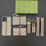 Fashion Gift Set (iPhone Case+Keychain+Coin Purse+Card Holder+Watch Strap)