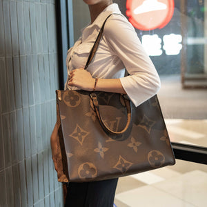 Luxe Monogram Leather Tote BagHandbag-1